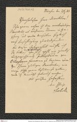 Nachlass Franz Steindachner, Brief von Carl T. E. Siebold an Franz Steindachner (26.01.1877), Inv.Nr. 478.03, Seite 1